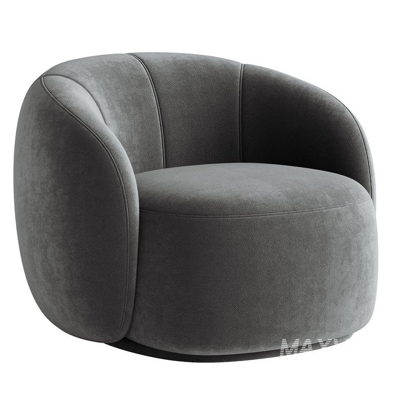 Curved Lounge Chair – Merlot - Image 3