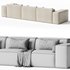 Scandinavian Slipcovered Square Arm Modular Sofa - Thumbnail 3