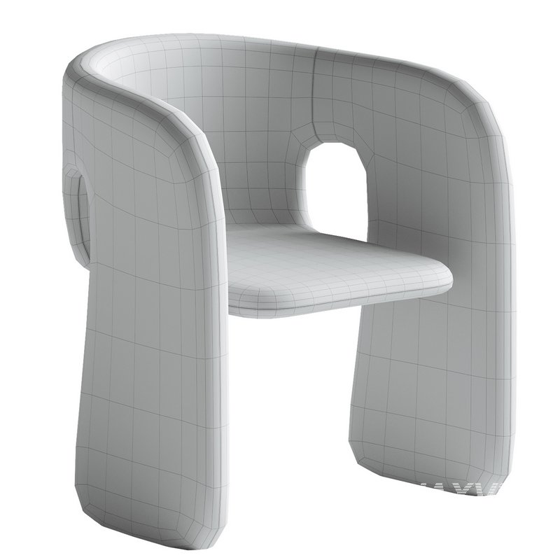 Designer Shaped Fabric Dining Chair - Image 4