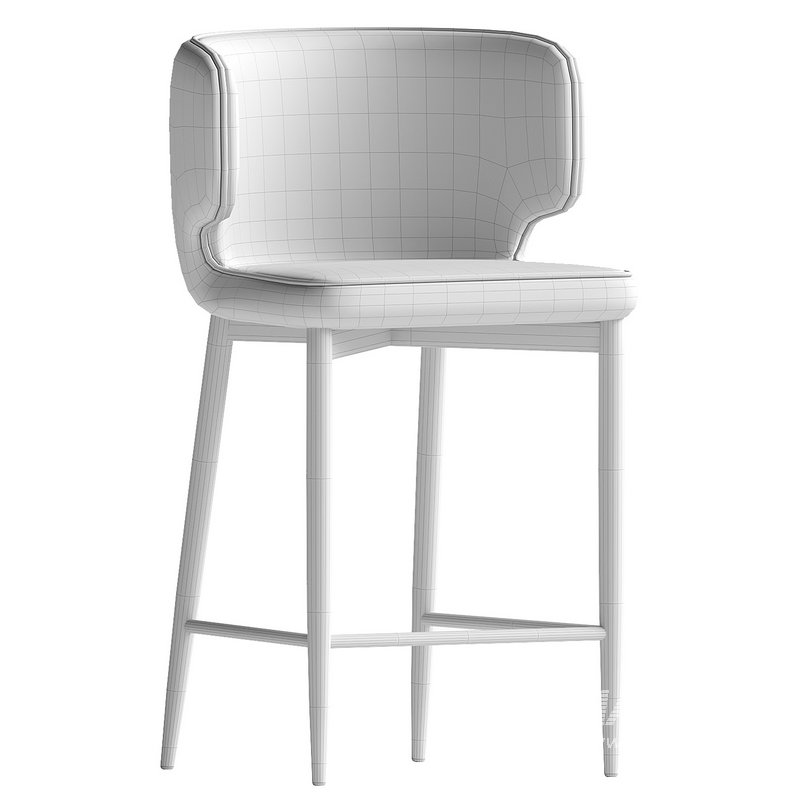 Half-bar chair Mateo with champagne piping - Image 4