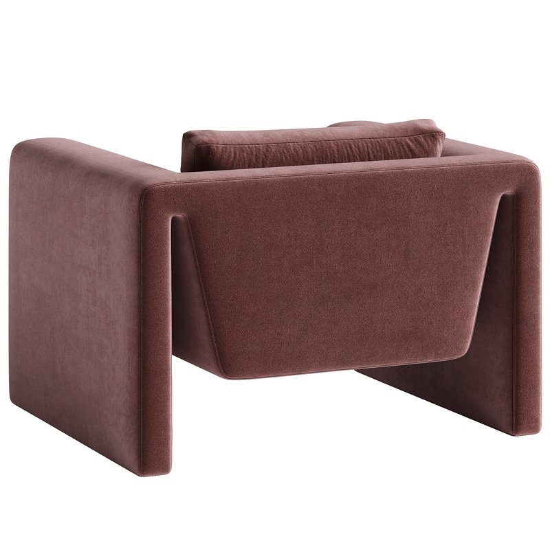 Velvet lounge armchair Mika - Image 4