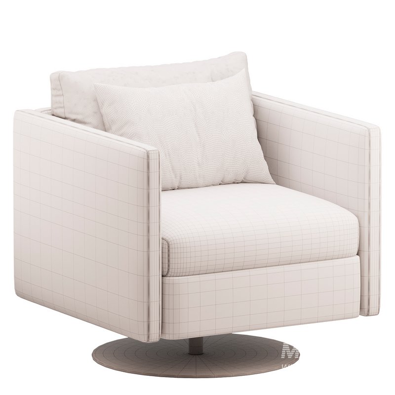 Custom Swivel Lounge Armchair with Metal base - Image 3