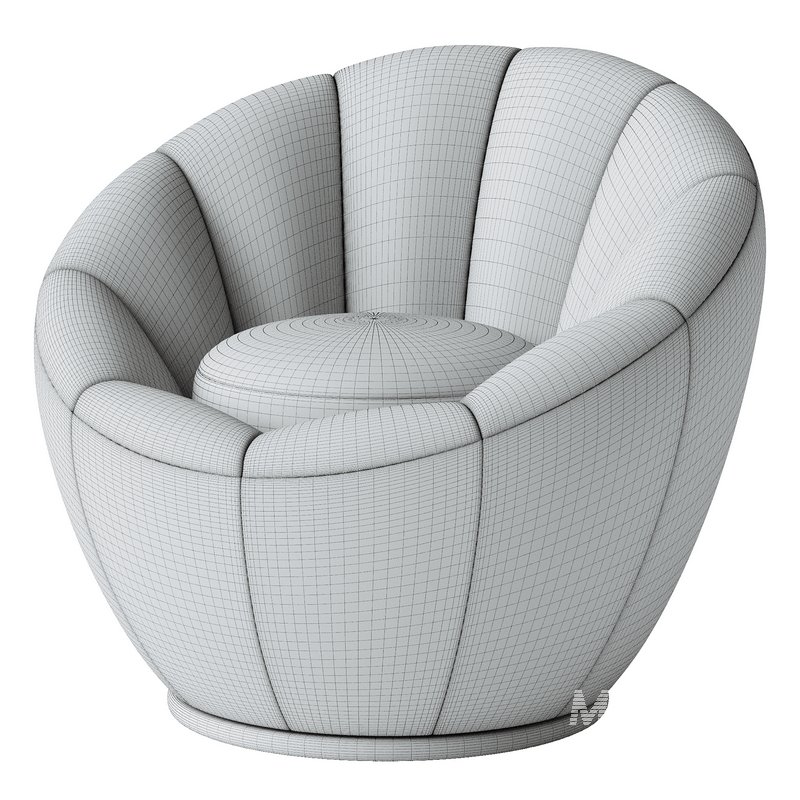 Crown armchair rotatable boucle - Image 3