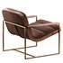 Rina Rustic Off White Upholstered Seat Back Gold Metal Frame Occasional Chair - Thumbnail 4