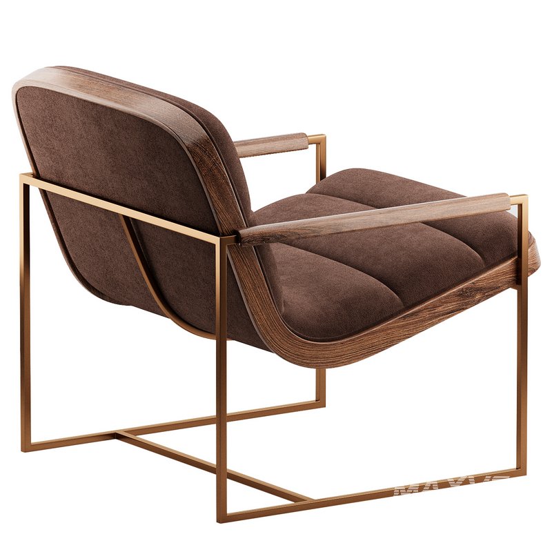 Rina Rustic Off White Upholstered Seat Back Gold Metal Frame Occasional Chair - Image 4