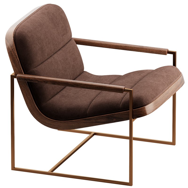 Rina Rustic Off White Upholstered Seat Back Gold Metal Frame Occasional Chair - Image 5