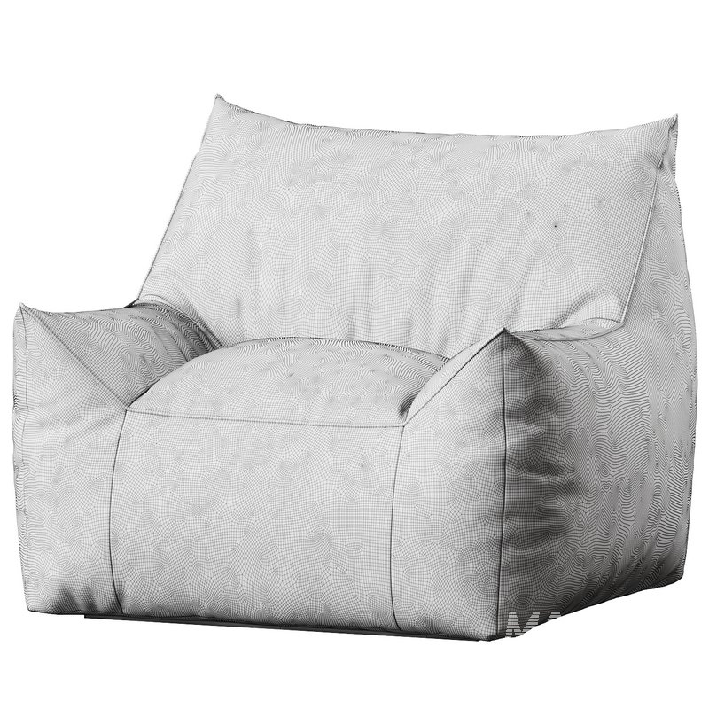 Ehlen Modern Velveteen Bean Bag Chair with Armrests - Image 5