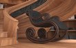 wooden spiral staircase in a room with bookshelves - Thumbnail 6