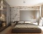 3D Bedroom scene with brick wall - Thumbnail 1