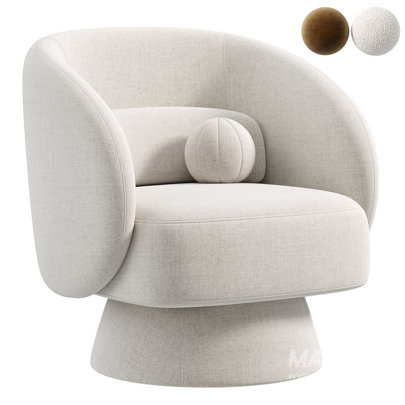 Saboor Upholstered Swivel Barrel Chair - Image 1