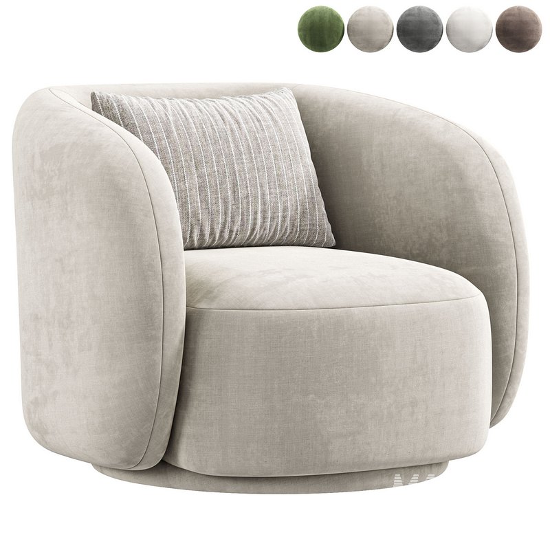 Poole Swivel Lounge Chair By Poly Bark - Image 1