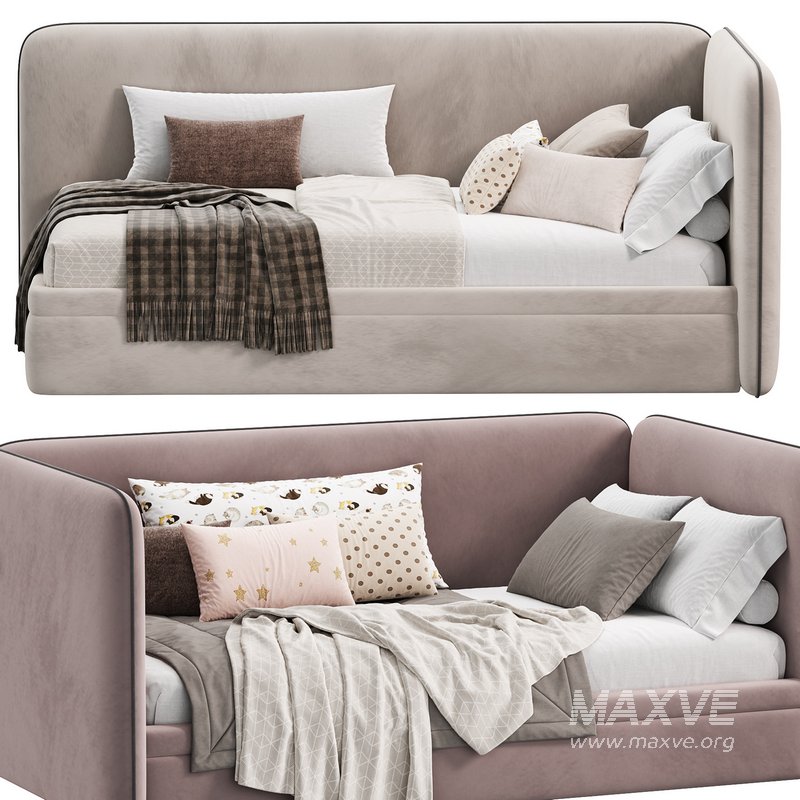 Single bed with box Bert Artsit beige - Image 2