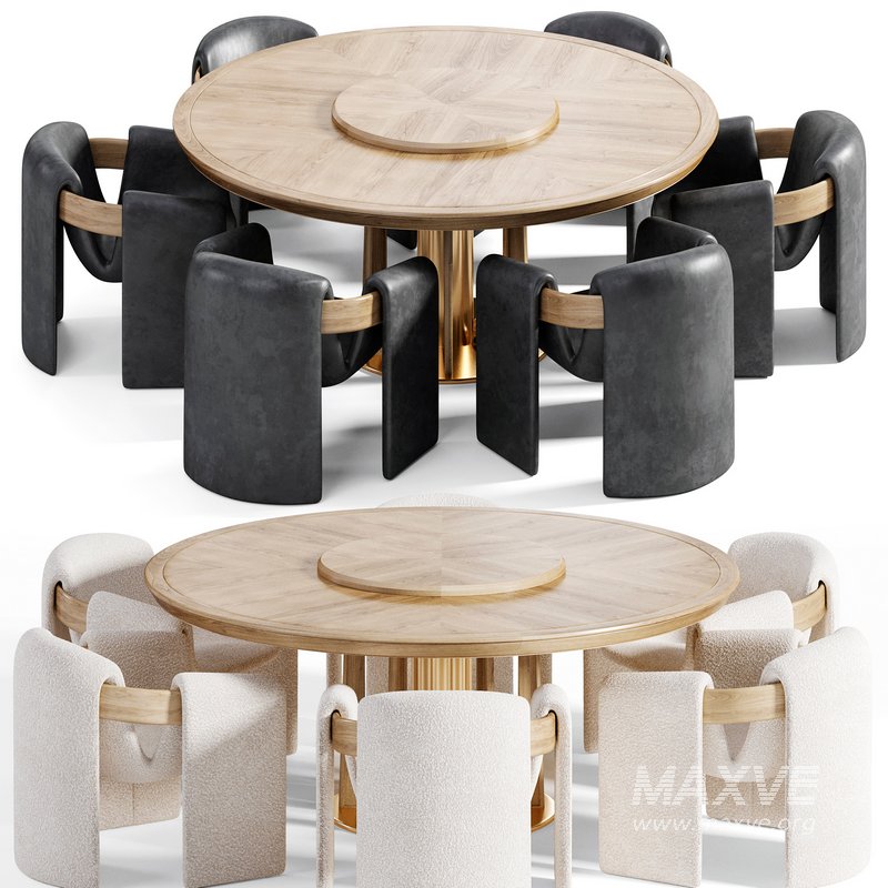 Sari lounge chair and Petrus round dining table - Image 1