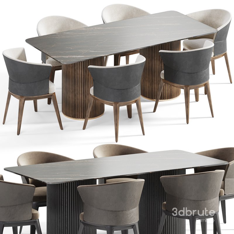 Sari lounge chair and Petrus round dining table - Image 1
