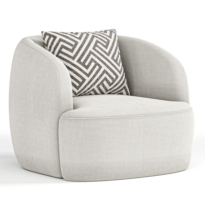 Gwyneth Ivory Boucle Swivel Chair by CB2 - Image 1