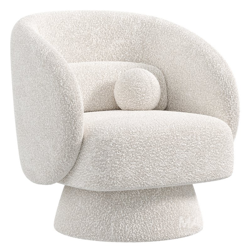 Saboor Upholstered Swivel Barrel Chair - Image 2