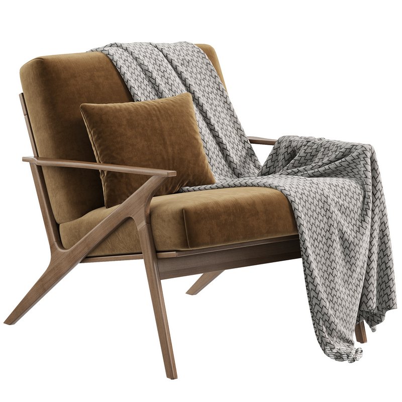 Cavett Wood Frame Armchair by Crate & Barrel - Image 3