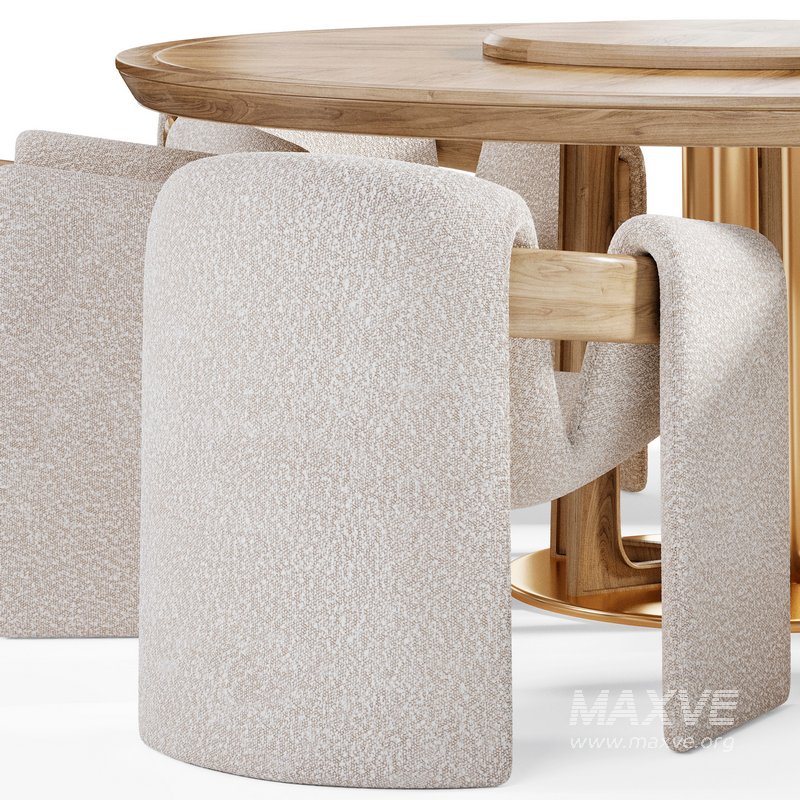 Sari lounge chair and Petrus round dining table - Image 3