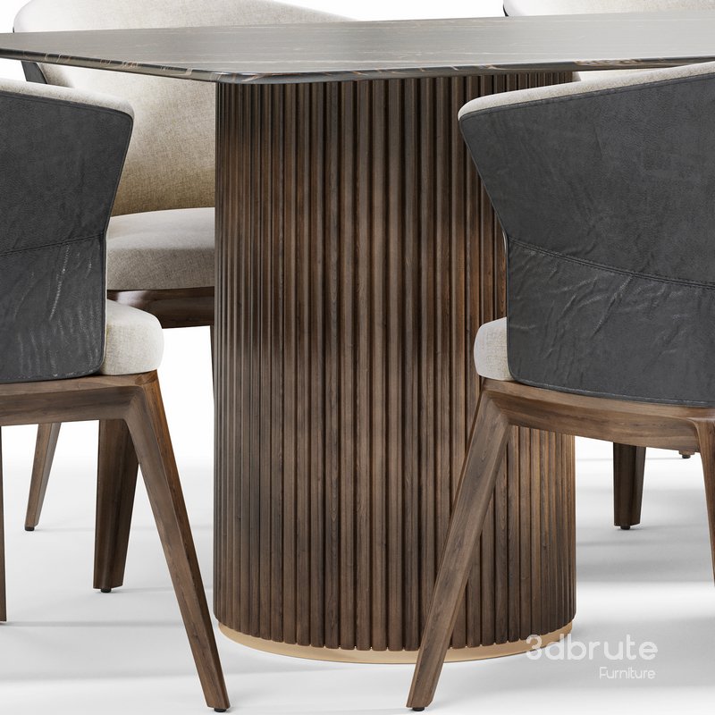 Sari lounge chair and Petrus round dining table - Image 3