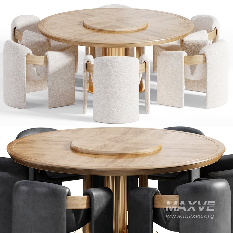 Sari lounge chair and Petrus round dining table - Image 6