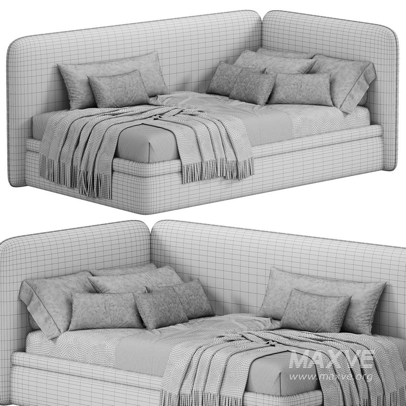 Single bed with box Bert Artsit beige - Image 4