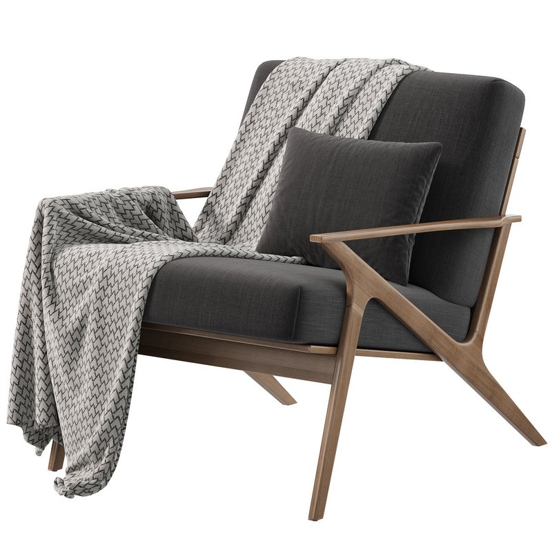 Cavett Wood Frame Armchair by Crate & Barrel - Image 4