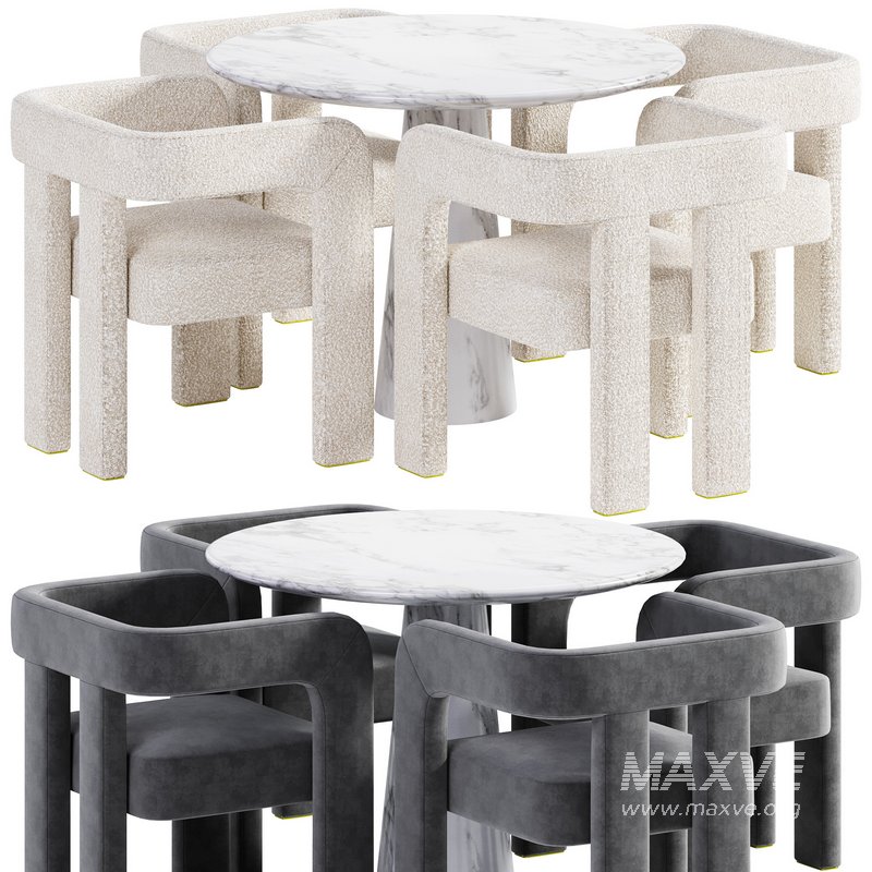 Stature Boucle chair and table - Image 4