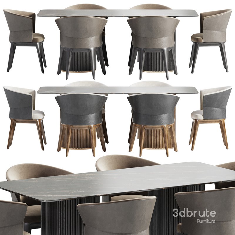 Sari lounge chair and Petrus round dining table - Image 2