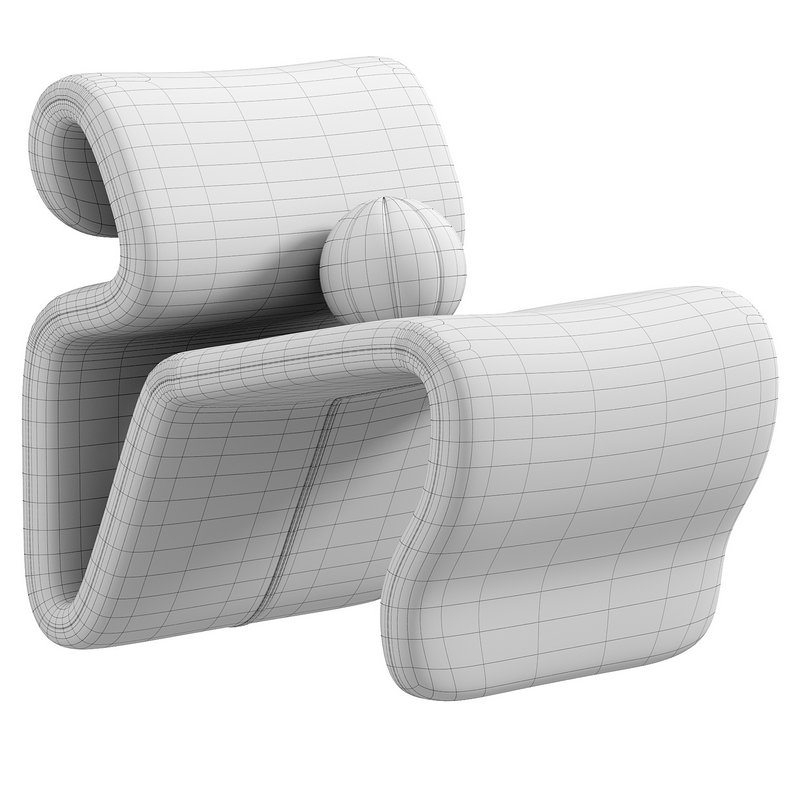 Artilleriet Etcetera Fabric Lounge Chair and Footstool crassevig - Image 4