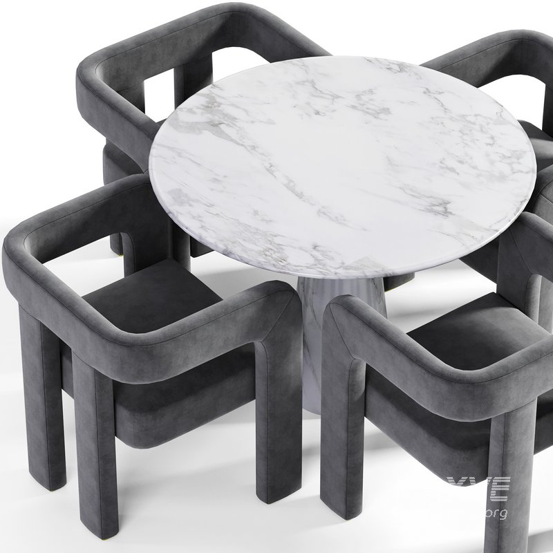 Stature Boucle chair and table - Image 2