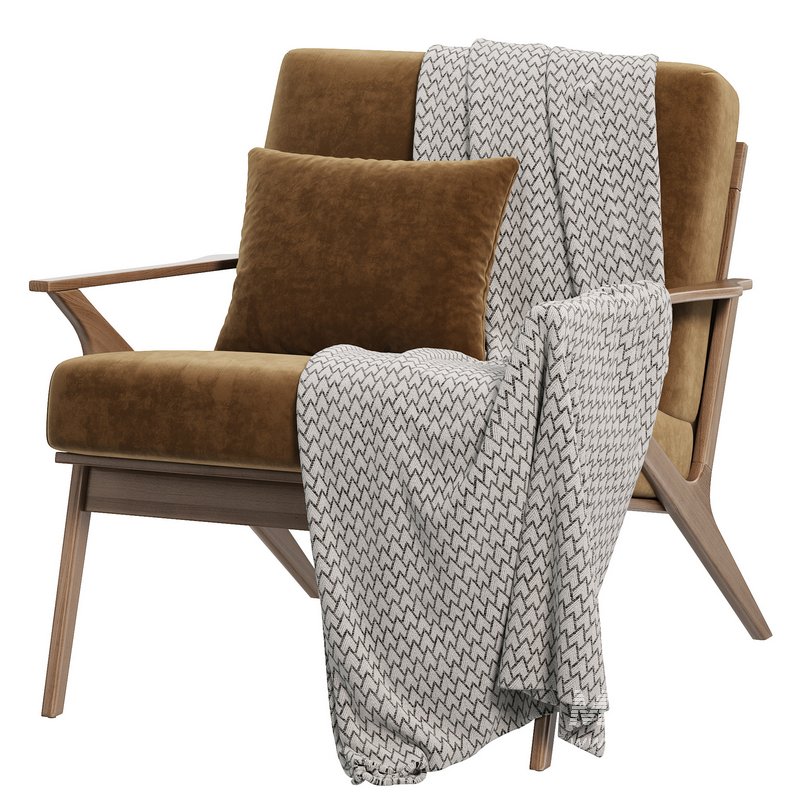 Cavett Wood Frame Armchair by Crate & Barrel - Image 6
