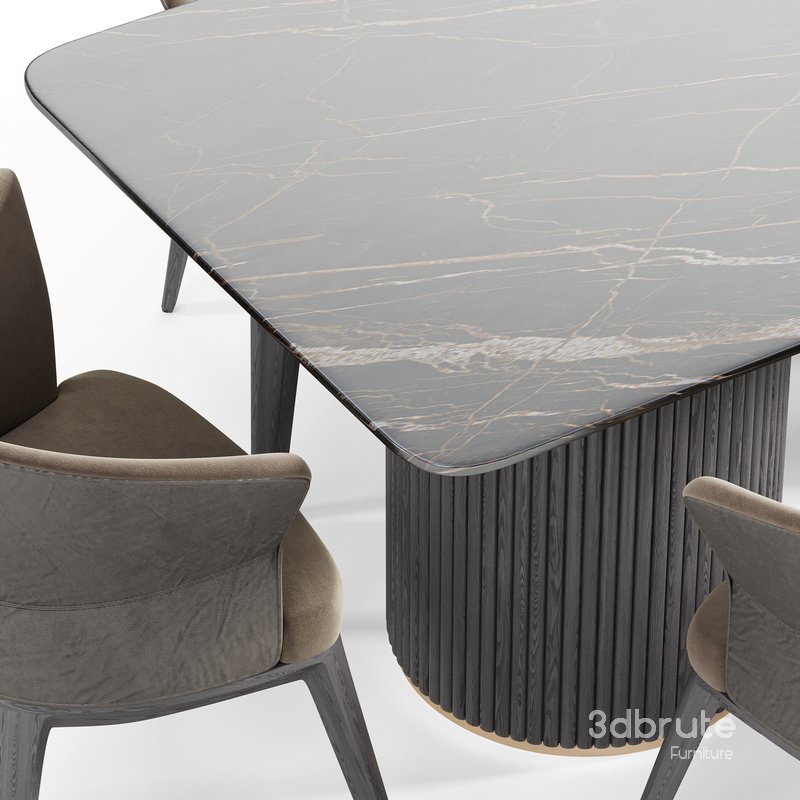 Sari lounge chair and Petrus round dining table - Image 4