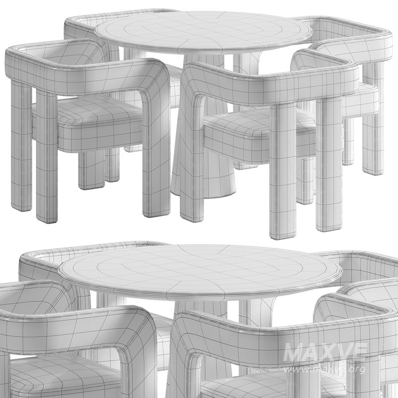 Stature Boucle chair and table - Image 5