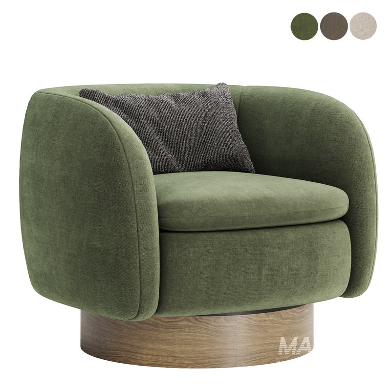 Muir White Boucle Swivel Chair - Image 2