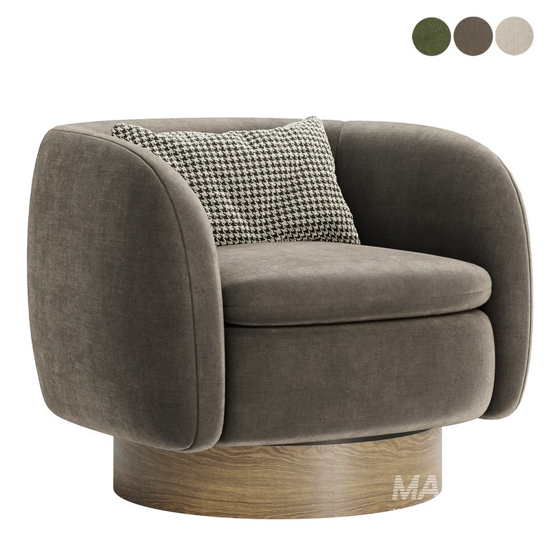 Muir White Boucle Swivel Chair - Image 3