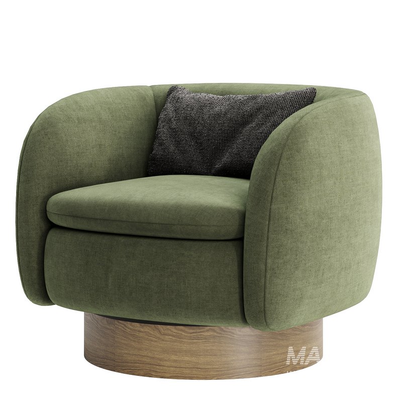 Muir White Boucle Swivel Chair - Image 4