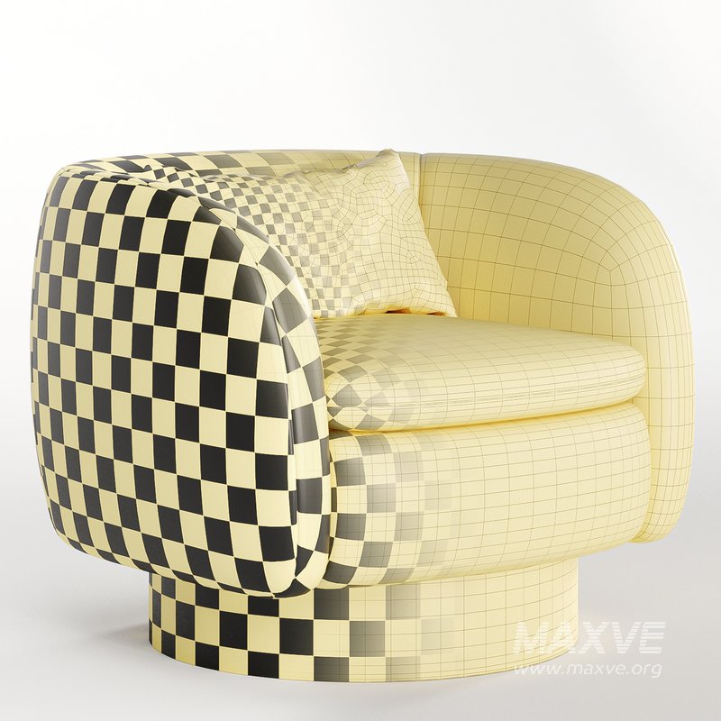 Muir White Boucle Swivel Chair - Image 5
