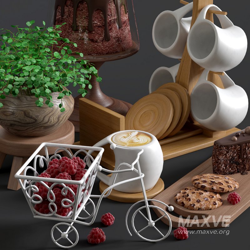 decorative set 09 coffee and sweets - Image 2