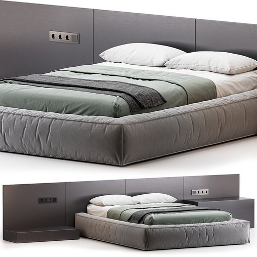 Modern Upholstery Bed by Litfad - Thumbnail 2