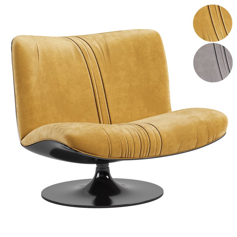 BAXTER MARILYN Swivel leather armchair - Image 1