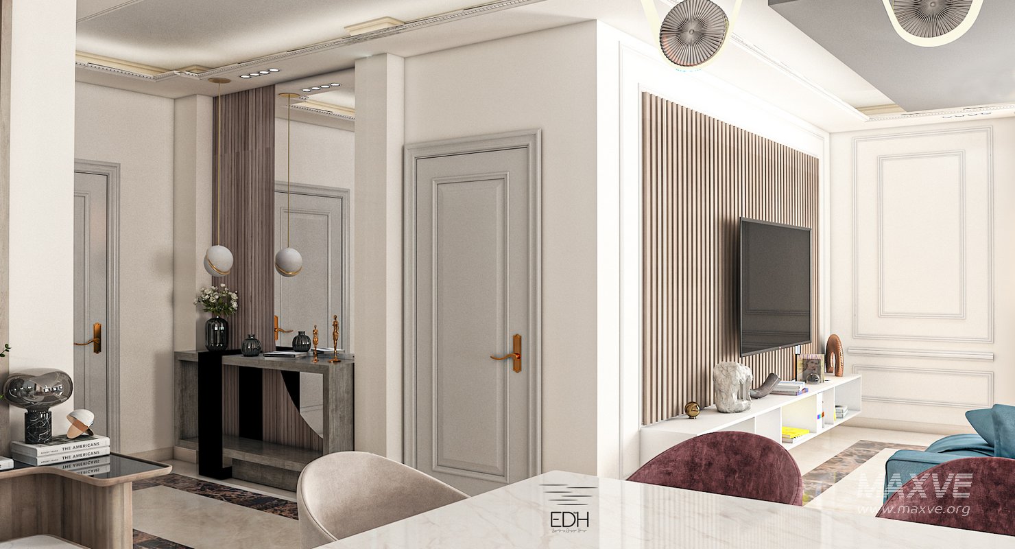 3D Scene of a modern Reception – dining area and Entrance Lobby - Image 3