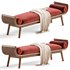 With Arms Backless Wood Upholstered Scandinavian Bedroom Bench - Thumbnail 1