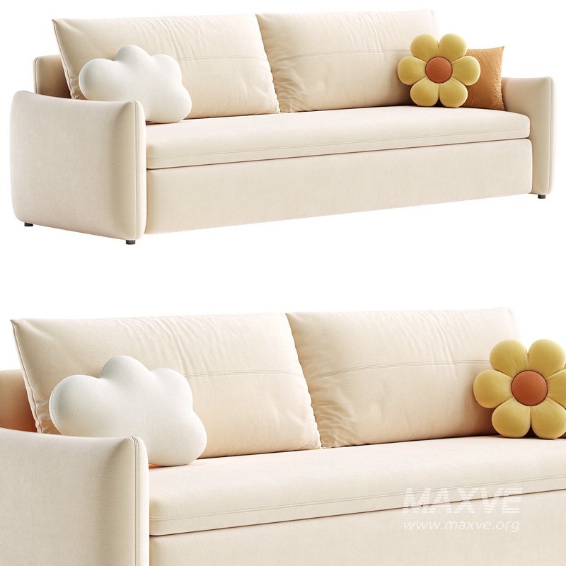 Upholstered Beige Daybed Modern Headboard Bed with Headboard - Image 1