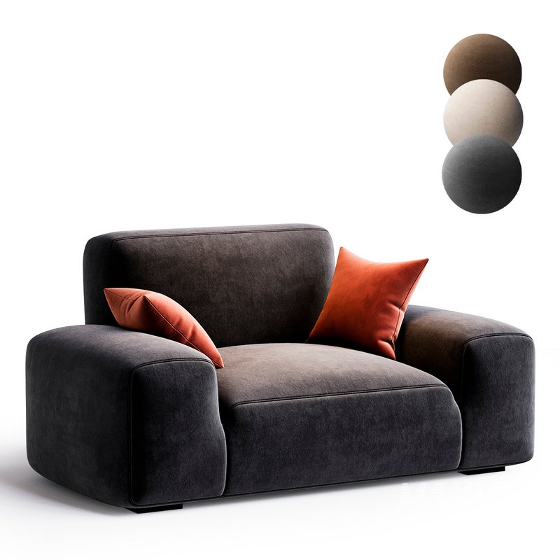 Grey modern armchair - Image 1