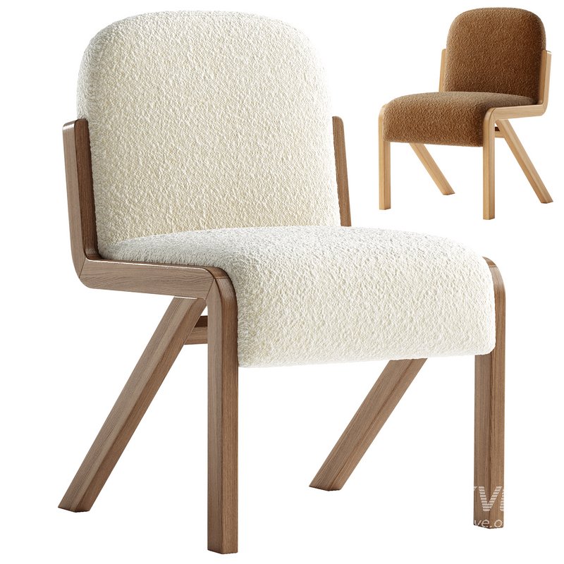 Boucle Rani Armless Dining Chair - Image 1
