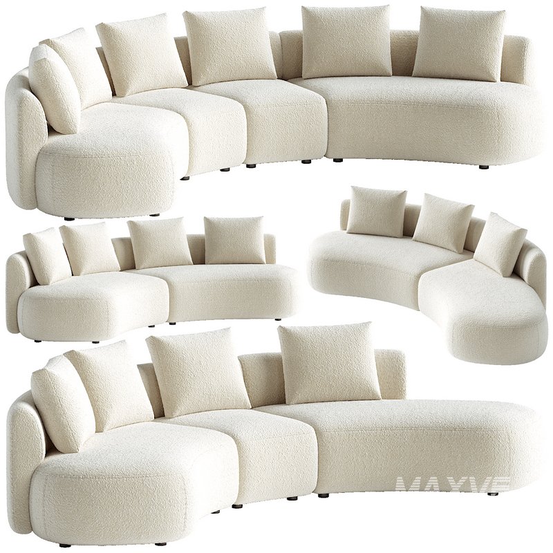 Pebble Boucle Curved Modular Sofa - Image 5