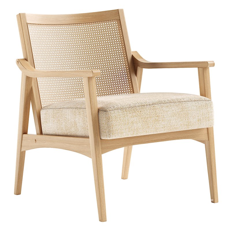 Modern Farmhouse Wood Lounge Armchair - Image 1