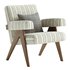 Boro Stripe Ashton Upholstered Teak Accent Chair - Thumbnail 3