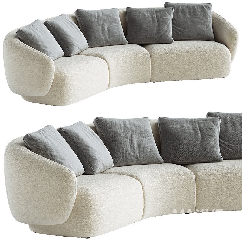Auburn Performance Fabric Curve Sofa - Image 2