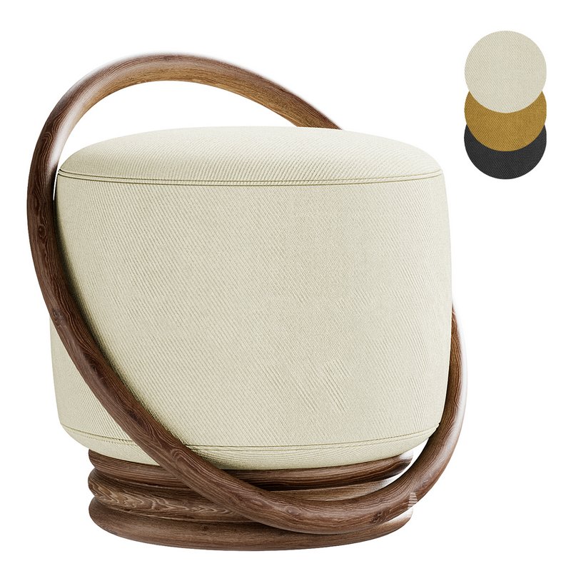 Wallnut smile pouf - Image 1